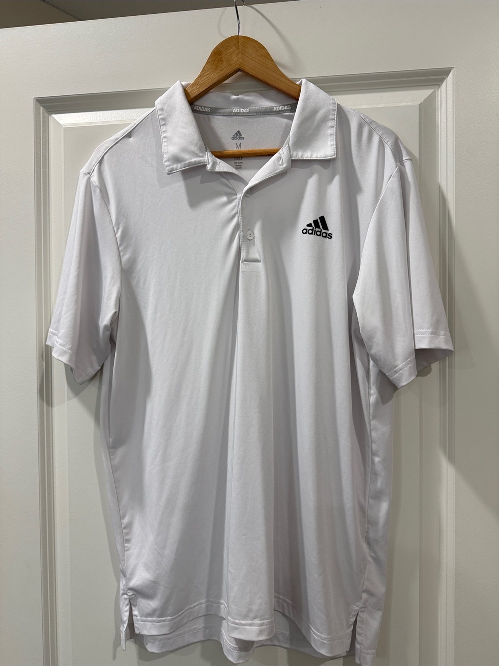 adidas Men’s White Polo with Black Logo